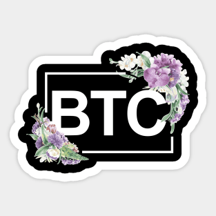 Bitcoin Orchid Border White Sticker